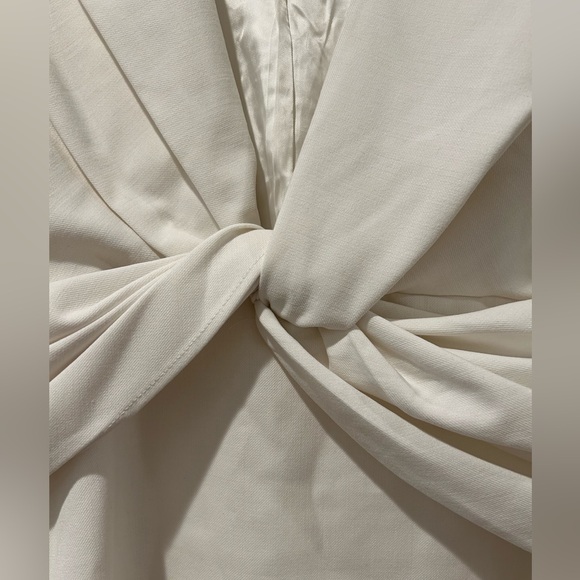 NWOT Zara White Twist Front V-Neck Mini Dress Size M - Picture 6 of 9